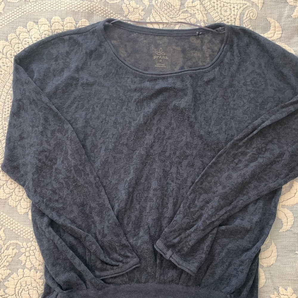Prana Women's Navy Textured Sweatshirt